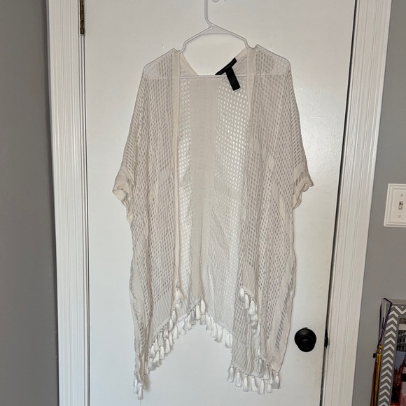 White House Black Market Other - White House black market- White Fringe Kimono Cardigan- one size